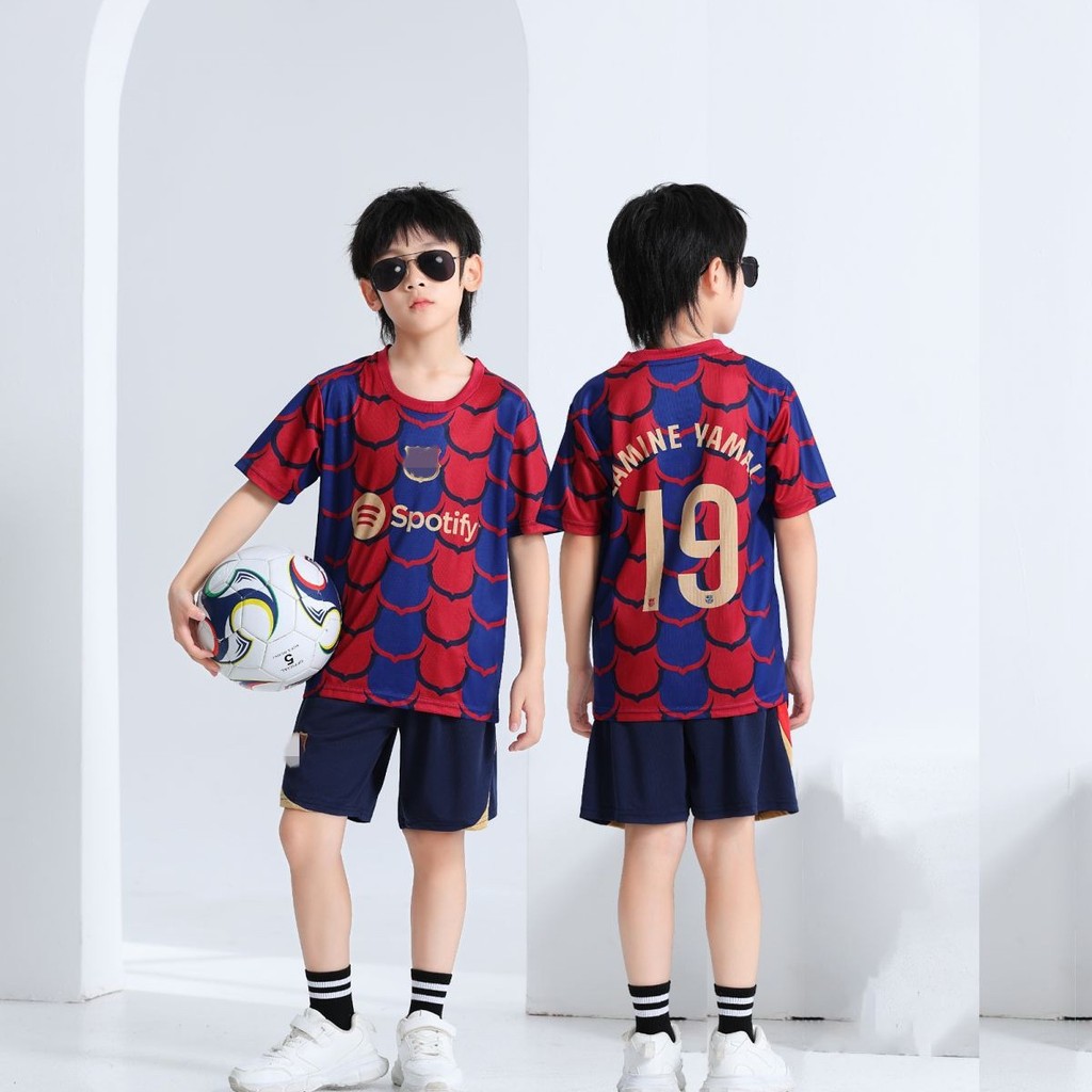 ชุดเสื้อฟุตบอลและชุดกีฬาคุณภาพสูงสำหรับเด็ก ฤดูกาล 25-26 ยามาล