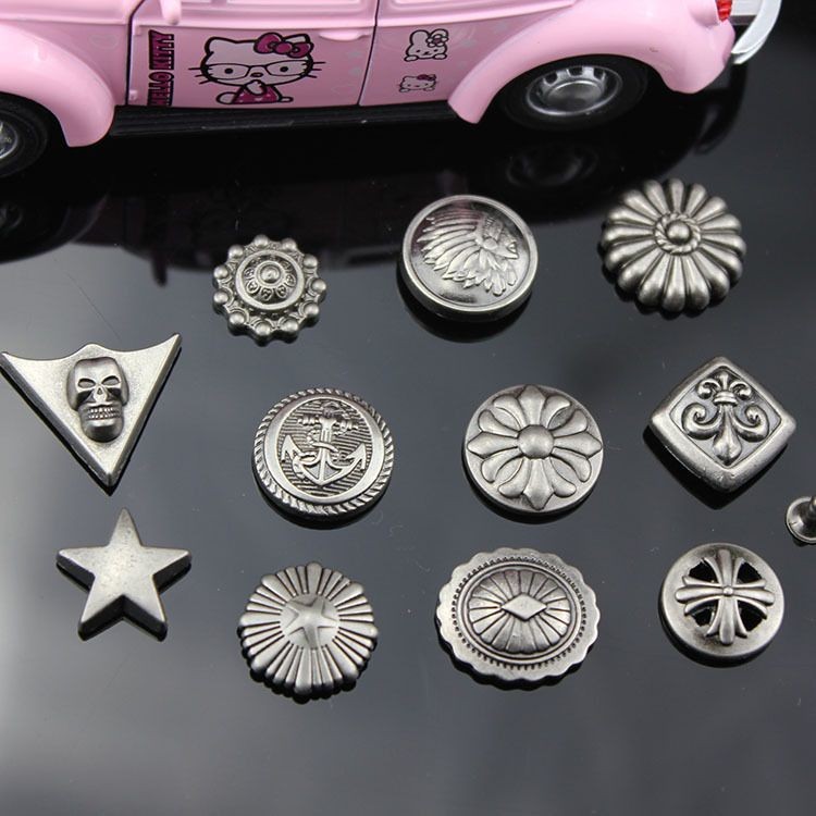 YOUPIN#Luggage diy Metal Rivet Cowhide Wallet Round Accessories Watch Belt Decoration Stud Buckle Ne