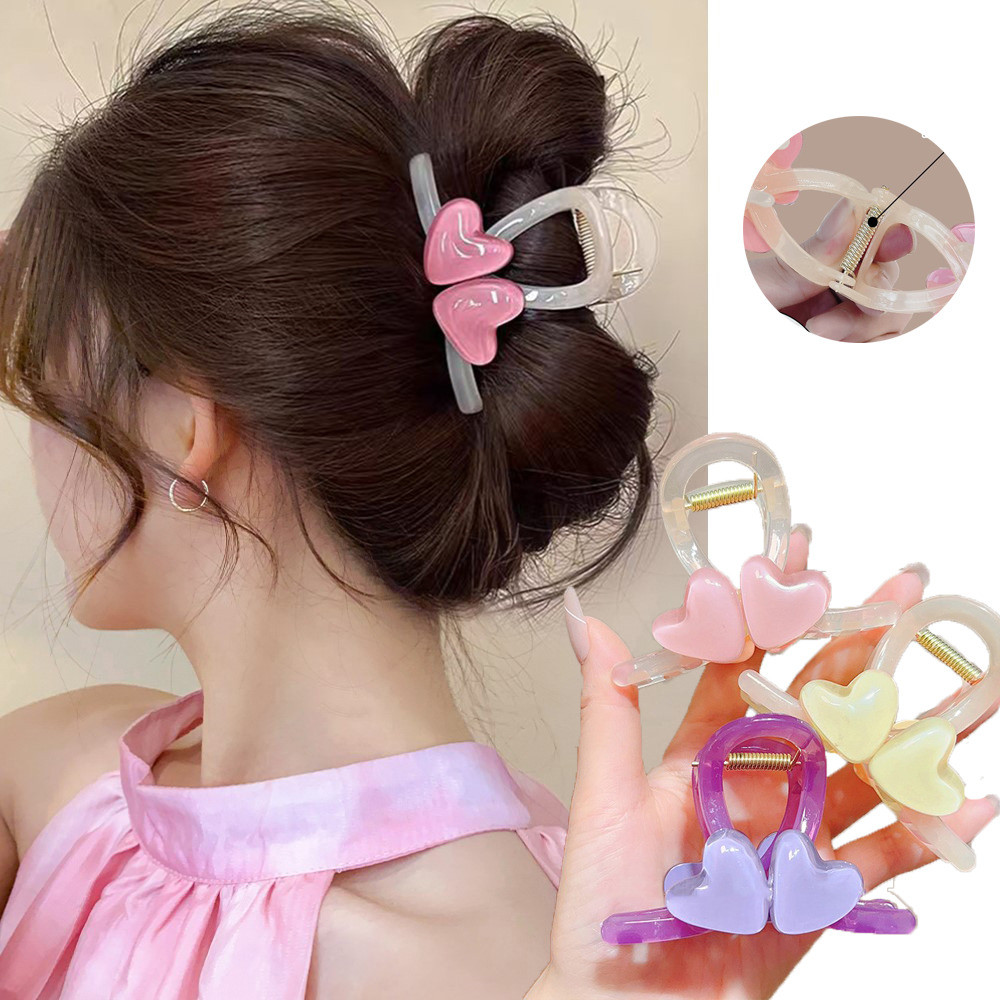 กิ๊บติดผมสไตล์เกาหลีสำหรับสาวรักสีสัน ด้านหลังศีรษะ ขนาดกลาง น่ารัก หวาน และทันสมัย
