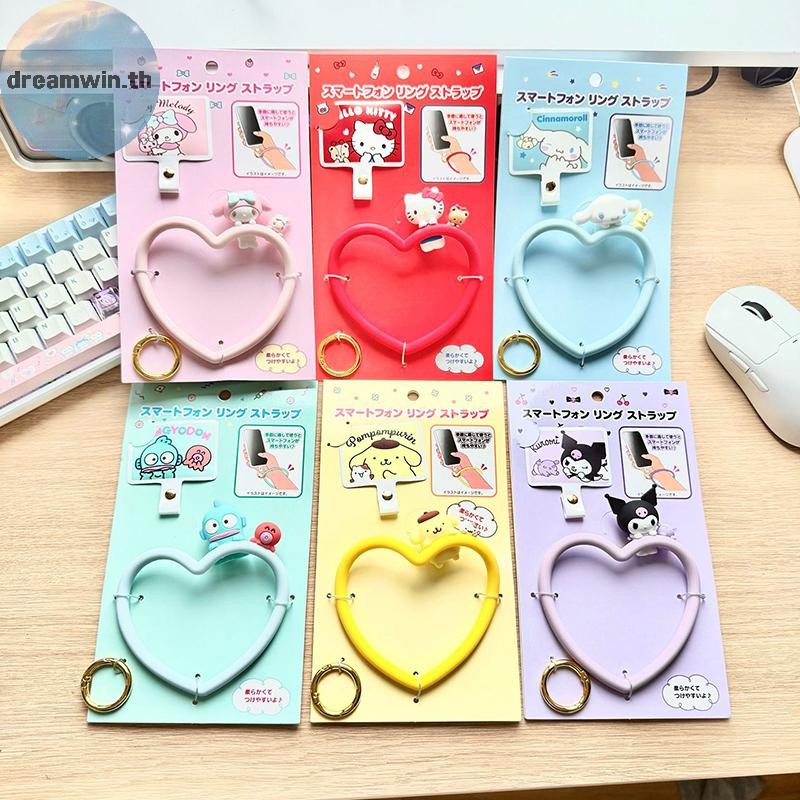 Dreamwin Sanrio ซิลิโคนโทรศัพท์ Charm HelloKitty Melody Kuromi Anti-lost สายรัดข้อมือ Cinnamoroll สร้อยข้อมือกระเป๋าจี้ th