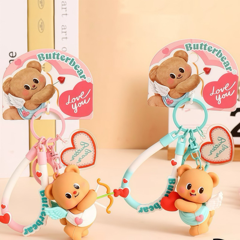 ตุ๊กตาน่ารัก พวงกุญแจตุ๊กตา หมีเนย Butterbear พวงกุญแจน่ารัก น้องหมี บัตเตอร์แบร์