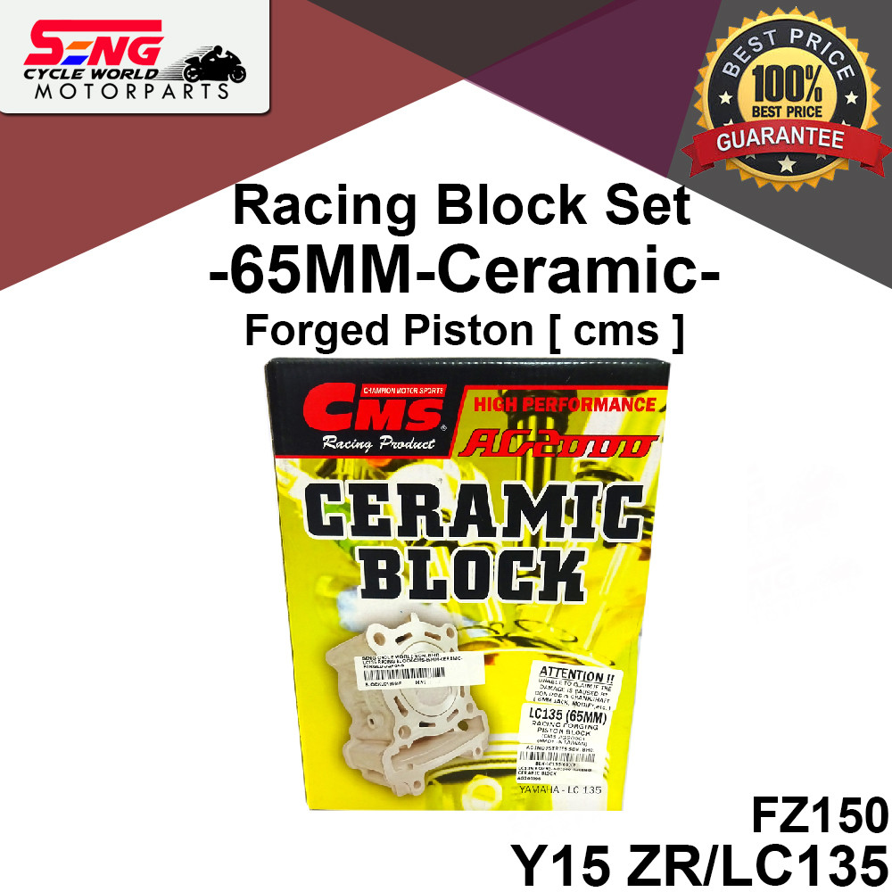 Y15 ZR / LC135 RACING BLOCK SET-65MM-CERAMIC-FORGED PISTON (CMS)
