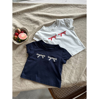 ฤดูร้อน เสื้อยืดแขนสั้นสำหรับเด็กผู้หญิง สไตล์เกาหลี เสื้อแฟ…