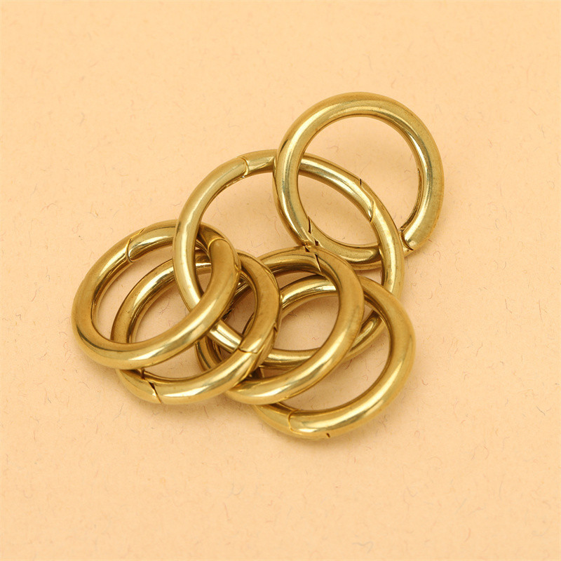 แหวนทองแดงบริสุทธิ์ที่สามารถเคลื่อนย้ายเปิดแหวนสปริงทองเหลืองรอบหัวเข็มขัดฤดูใบไม้ผลิทําเองหนังกระเป๋าเดินทางอุปกรณ์ฮาร์ดแวร์พวงกุญแจ - รูปที่ 3