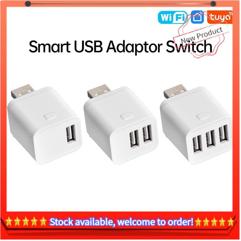 Tuya สมาร์ท WiFi USB อะแดปเตอร์สวิทช์ 5V Mini USB Power Adapter Smart Life Control สําหรับ Yandex 2U