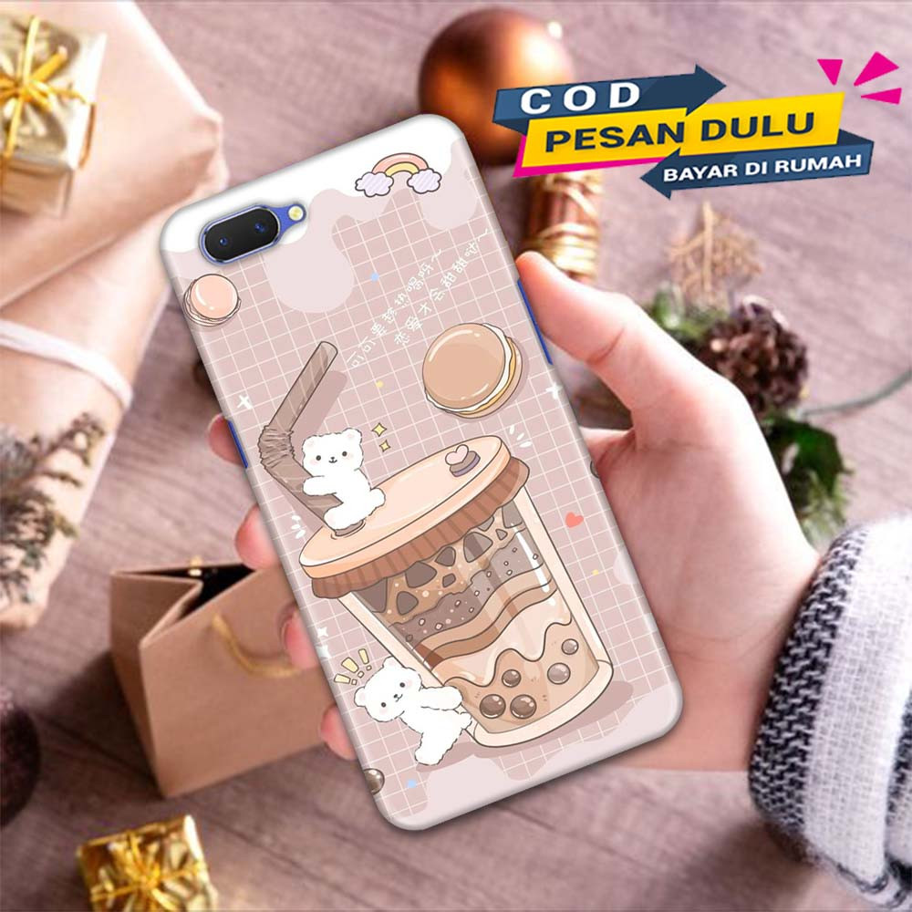 เคสโทรศัพท์ Oppo A3S / Realme C1 ใหม่ล่าสุด [Boba Cute] Silicone - Casing - Softcase Glass - Softcas