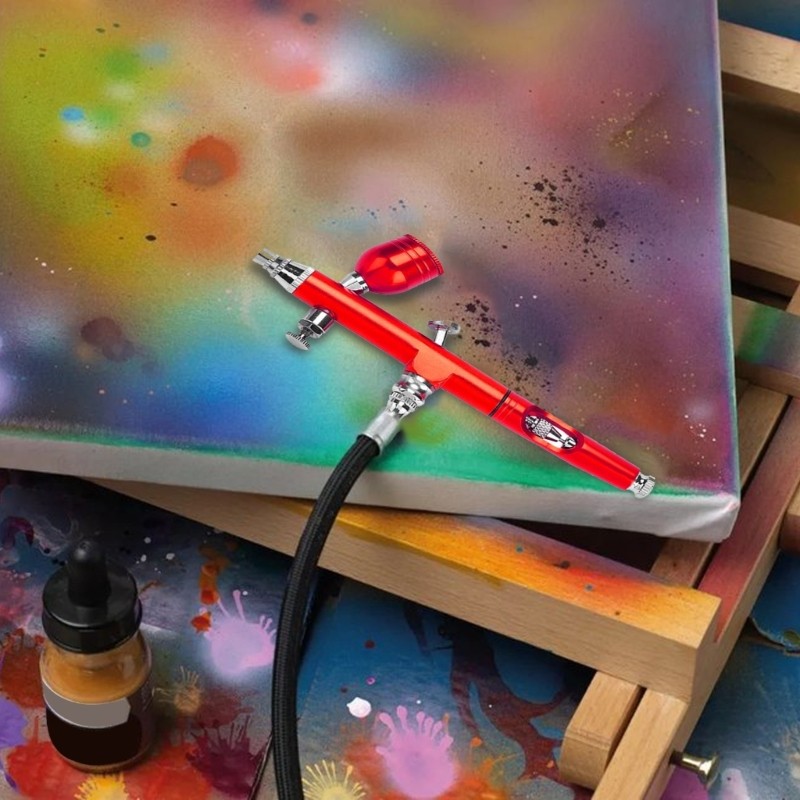 Amony Airbrush Kit Double Action Airbrush พร้อม 0 2 0 3 0 5 มม. ชุดหัวฉีดเข็ม