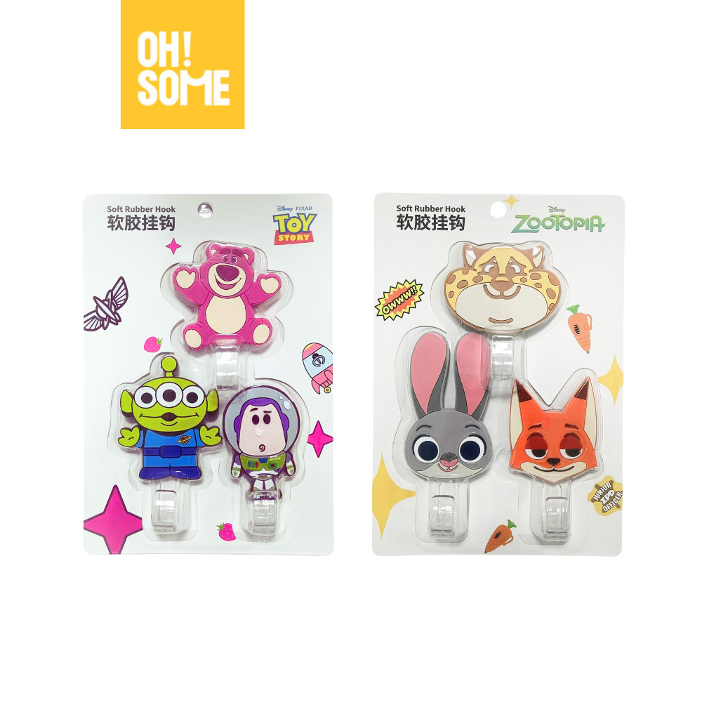 OHSOME x Disney- ชุดตะขอติดผนังพลาสติกคุณภาพสูง 1กก. 3 ชิ้น Series Zootopia & Pixar