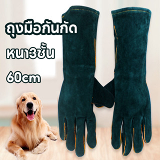 ถุงมือกันกัด 60cm ถุงมือฝึกสุนัข หนา3ชั้น ยาวพิเศษ งกันการฉี…