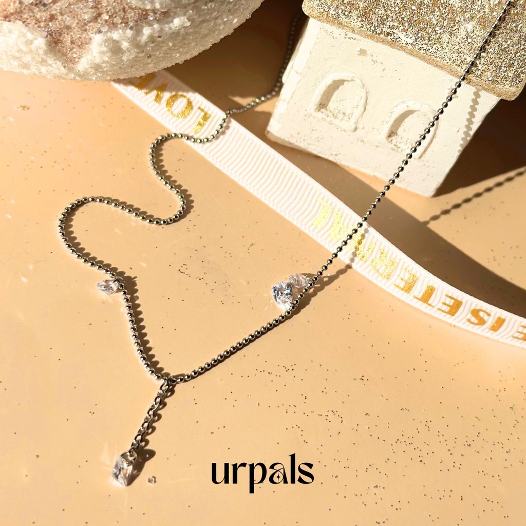 URPALS สร้อยคอ สร้อยคอประดับคริสตัล งานเงิน92.5% งานน่ารัก ใส่ได้ทุกโอกาส