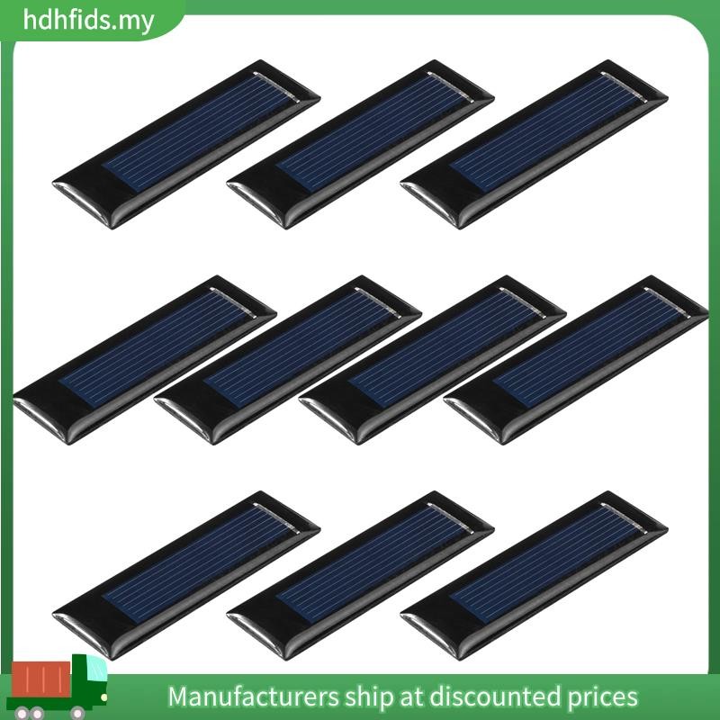 [in ]10 ชิ้น Mini Solar Panel ใหม่ 0.5V 100mA Solar Cells แผงพลังงานแสงอาทิตย์โมดูล Sun Power แบตเตอรี่ charger DIY 53*18*2.5 มม.