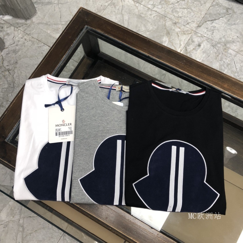 Mon * Ers New Style Street Wear เสื้อยืดแขนสั้นผู้ชายผ้าฝ้ายแท้พิมพ์ลายคอกลมลําลองครึ่งแขน