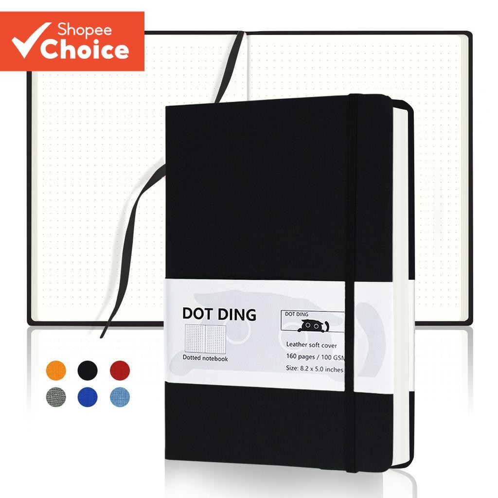 สมุดบันทึกจุดสําหรับการวางแผนBojo Planenr A5 ผ้าปกแข็ง Bullet Journal Note Book 96 แผ่น, 100 GSM