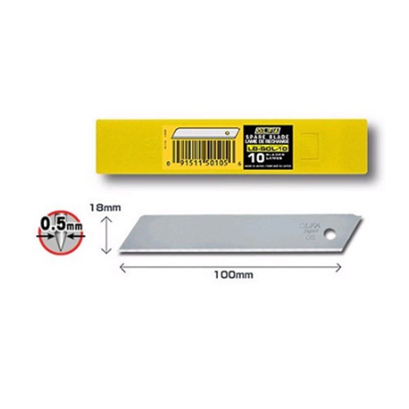 ใบมีดคัตเตอร์ OLFA 18 มม. LB-10 (หลอด 6 ใบ)