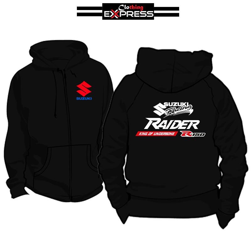 แจ็คเก็ตไวนิลสำหรับ Suzuki Raider R150 มีฮู้ดและซิป