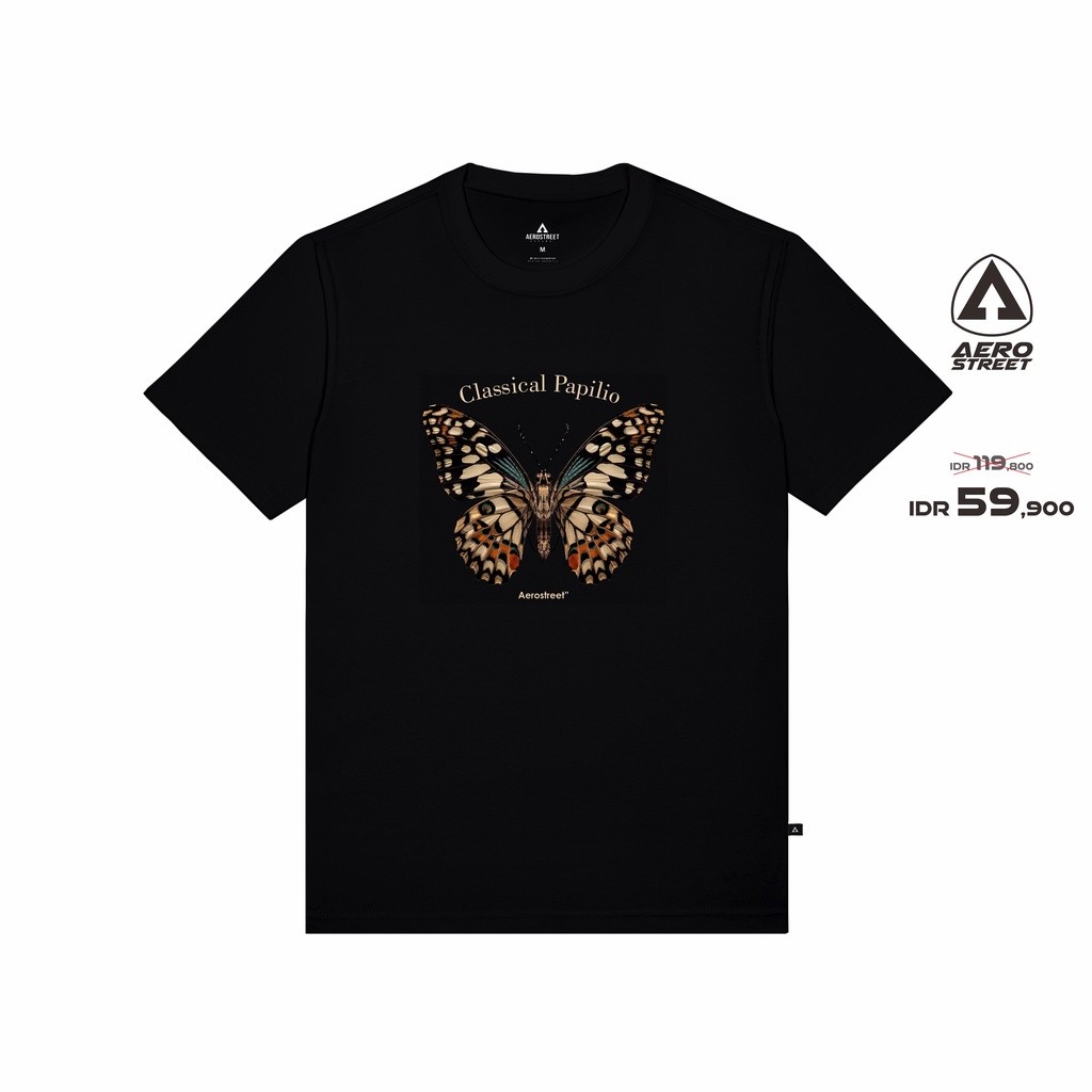 เสื้อยืด Aerostreet Papilio Black Kaos เสื้อยืด AADAA