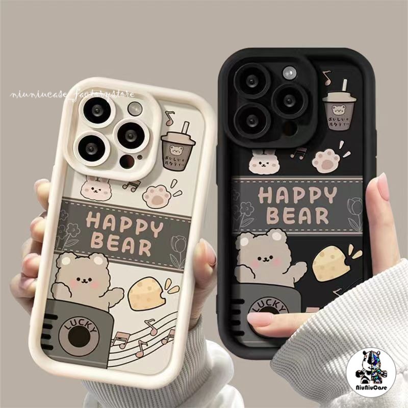 เคสเรดมี่ For Redmi 12 9A 13C 9C 9 10A 9T 12C 10C A1 Note 12 8 10 13 11 Pro 10s 9 11s หมีน้อย สีลูกกวาดซิลิโคนนุ่ม เคส