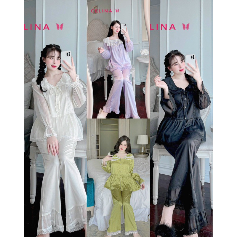 Celina metallic Scratching silk Lady house dress ขนาด 42-62kg