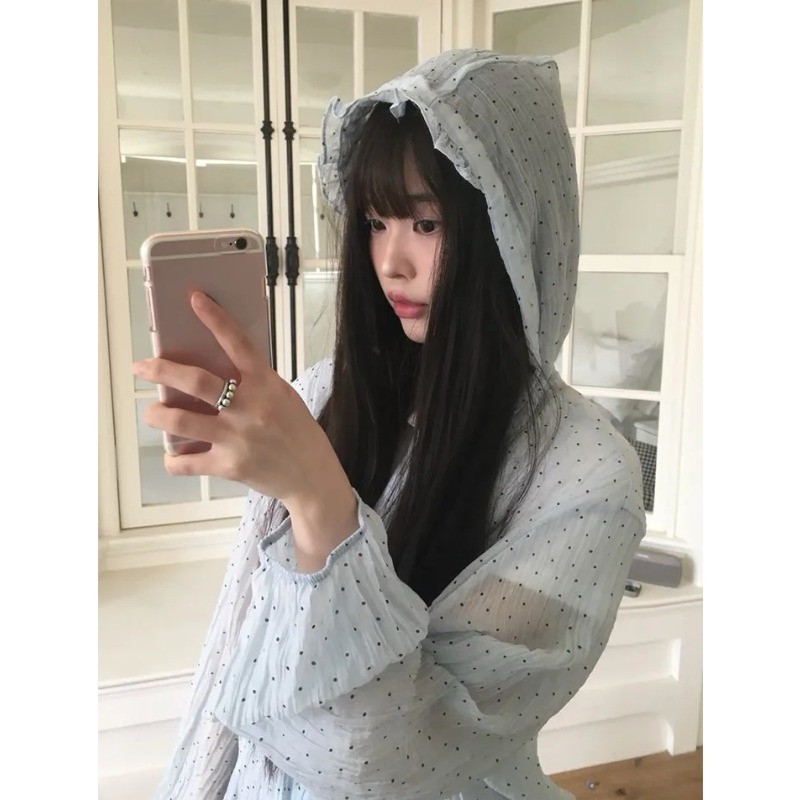 เสื้อแจ็คเก็ตกันแดดลายจุดเรียบง่ายสําหรับผู้หญิงฤดูร้อนใหม่ 250609