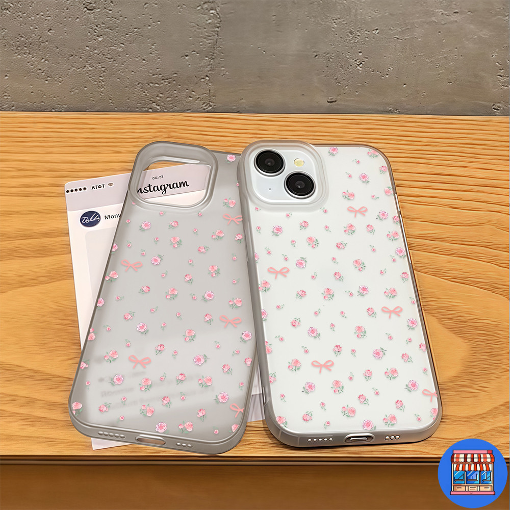 จัดส่งทันที เคสของไอโฟน12 ลายดอกไม้ชมพู เคสแบบด้านสำหรับIPhone12 13 16 14 15 11 Pro PROMAX 7/8PLUS X XS XR XSMAX ป้องกัน - รูปที่ 4