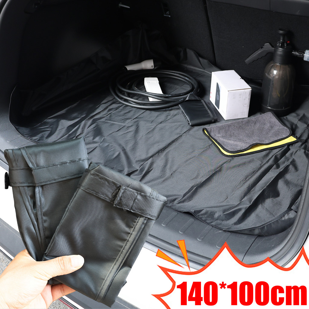 1/2 ชิ้นรถ Trunk Protector Mat กันน้ําป้องกันฝุ่น,เงินเคลือบทนทานสําหรับ SUV/Sedan, ทําความสะอาดง่าย Anti-Slip Pad พร้อมกระเป๋าเก็บ