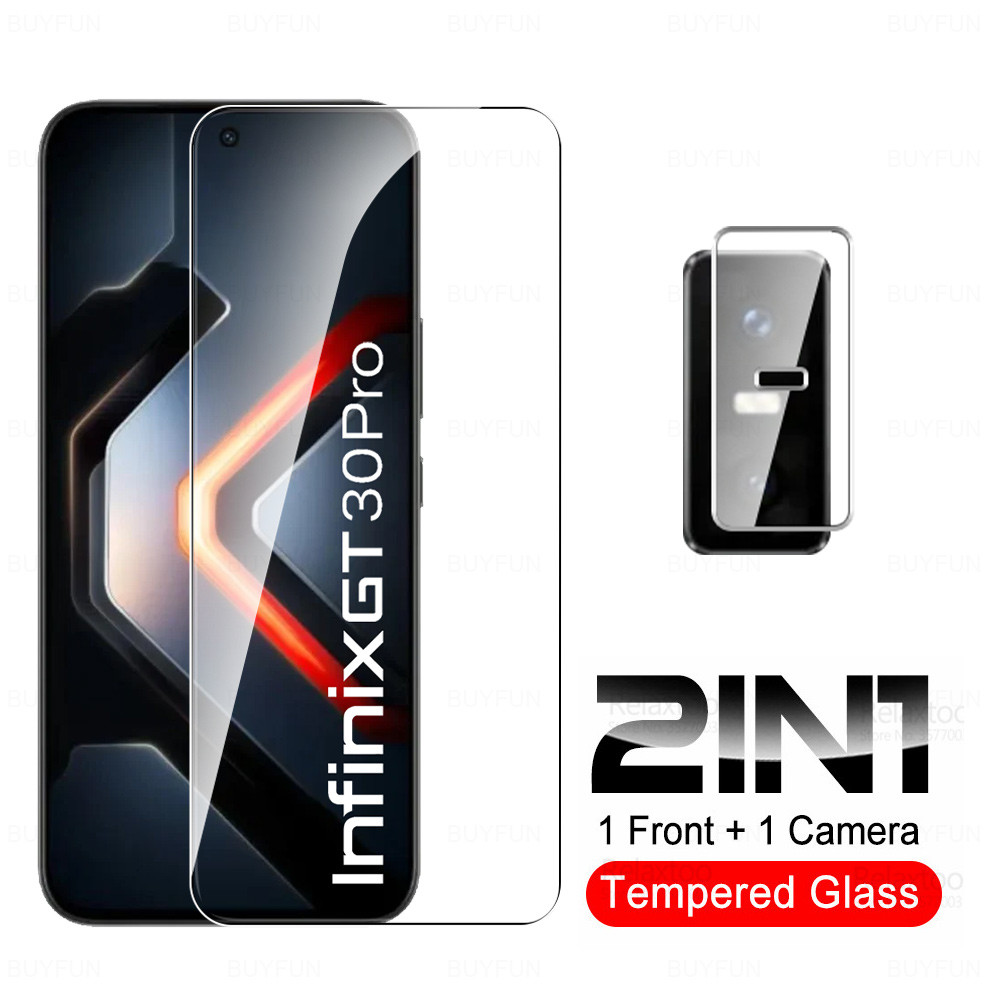 2in1 กล้องฟิล์มกระจกนิรภัยสําหรับ Infinix GT 30 Pro ป้องกันหน้าจอ InfinixGT30Pro GT30Pro GT 30Pro 5G
