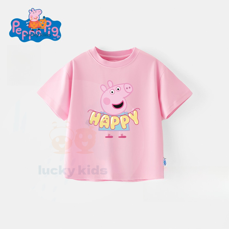 [coooocute Pig] เสื้อยืดแขนสั้นของเด็กผู้หญิง 2025 เสื้อผ้าเด็กฤดูร้อนใหม่ท็อปส์ซูเสื้อผ้าฤดูร้อนของทารก