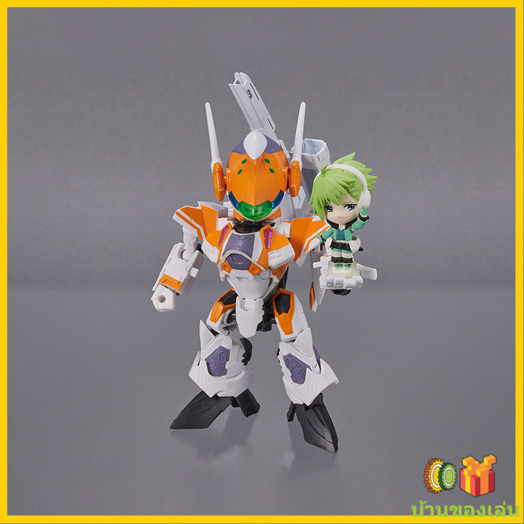 [จัดส่งตลอด 24 ชั่วโมง] มีสินค้าในสต็อก Bandai TINY SESSION Macross VF-31E เลนา ชัค การแปลงร่างเครื่