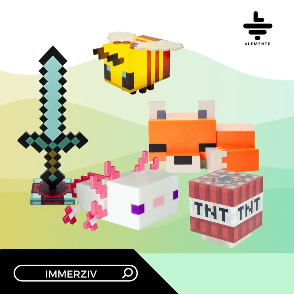 (พร้อมส่ง) COLLECTIBLE - MINECRAFT RECHARGABLE LAMP (โคมไฟ) (ตกแต่งบ้าน) (BY IMMERZIV)