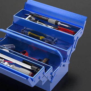 กล่องเครื่องมือช่าง 3ชั้น (สีน้ำเงิน) Tool Box กล่องใส่อุปกรณ์ช่าง #AL-0022