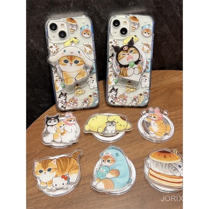 แมวเปลี่ยนชุดการ์ตูนน่ารักใหม่ รองรับขาตั้งแม่เหล็ก MagSafe ยึดเกาะแรงสูง โต๊ะทำงานแบบยืดหดได้