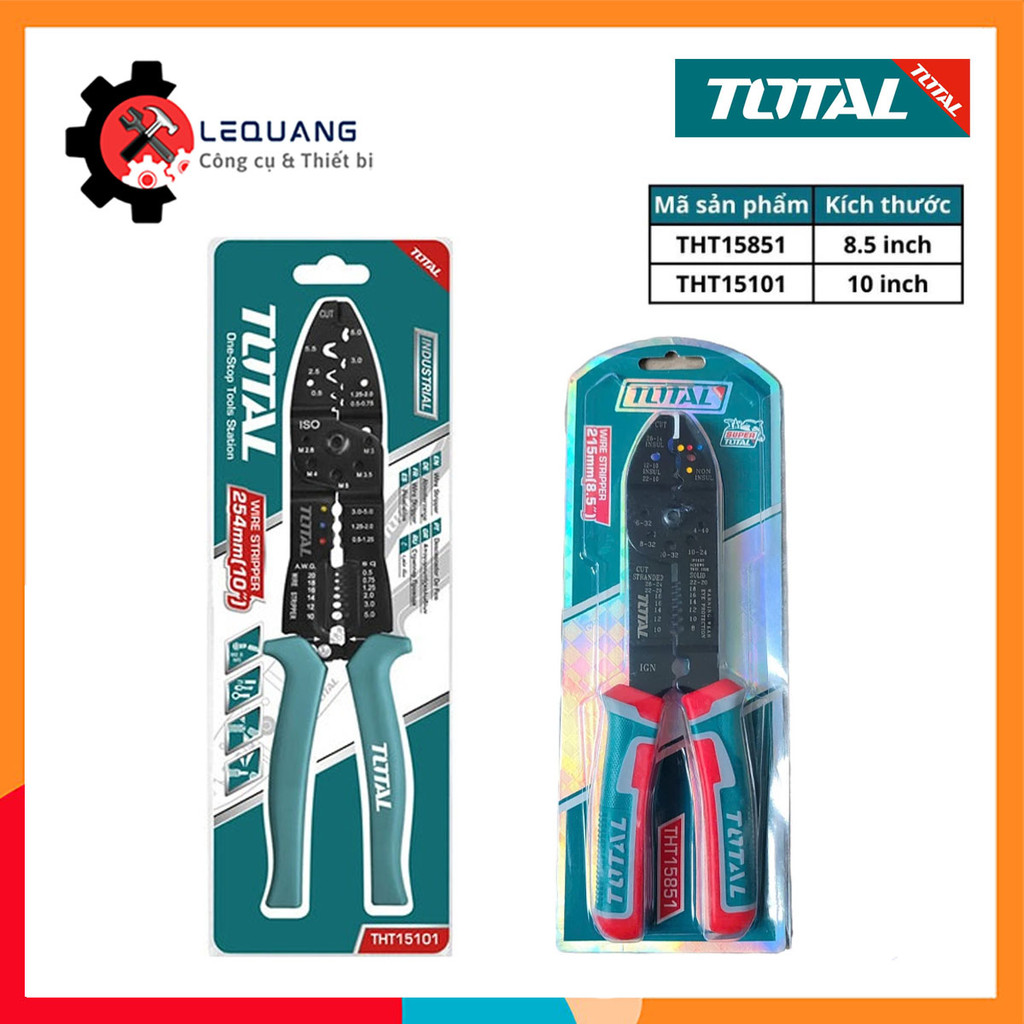 เครื่องปอกสายไฟ 8.5 นิ้ว 10 นิ้ว TOTAL THT15851 - THT15101 เครื่องตัดและเครื่องปอกสายไฟ