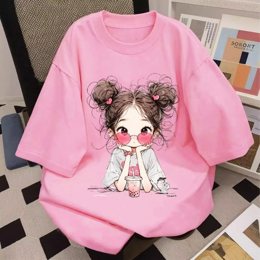 🌷Su.Tee🌷เสื้อน่ารัก เสื้อยืด oversize เกาหลี โคตรนุ่ม ผ้าคอตตอน ลาย 