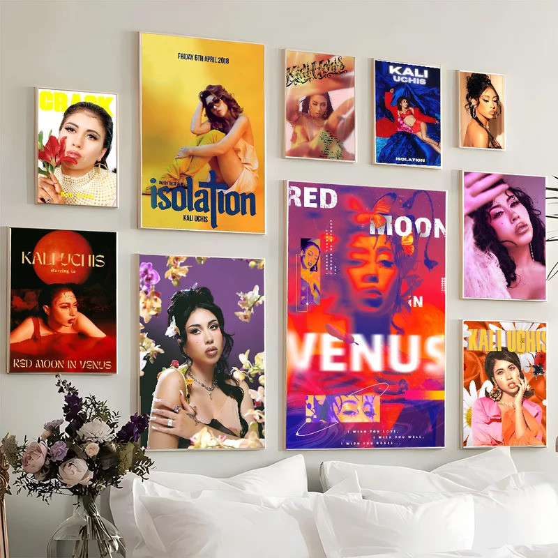 1PC K-Kali U-Uchis Poster Movie Sticky Posters Retro Kraft Paper Sticker DIY Room Bar Cafe Aesthetic