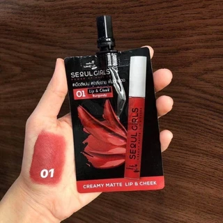 (แบบซอง) Nami Make Up Pro Seoul Girls Creamy Matte Lip & Cheek ลิปโซลเกิร์ลนามิ ลิปแมตต์ สีชัดติดทน ตา แก้ม ปาก สวย