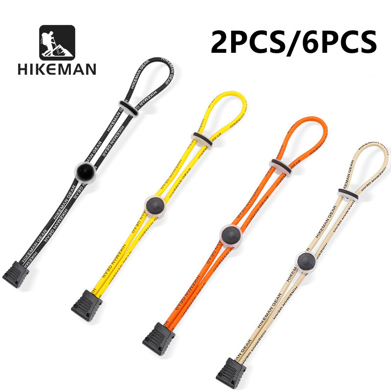 HIKEMAN กระเป๋าปีนเขากลางแจ้งเชือกยืดหยุ่นหัวเข็มขัดคงที่อุปกรณ์ตั้งแคมป์ Trekking Pole เชือกยืดหยุ่นหัวเข็มขัดภายนอกเชือกหัวเข็มขัด