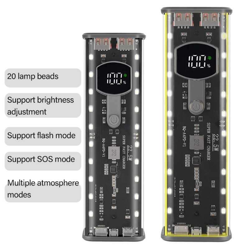 LA สําหรับ 21700 กล่องเก็บของ USB C Quick ติดตั้งกรณีโปร่งใส