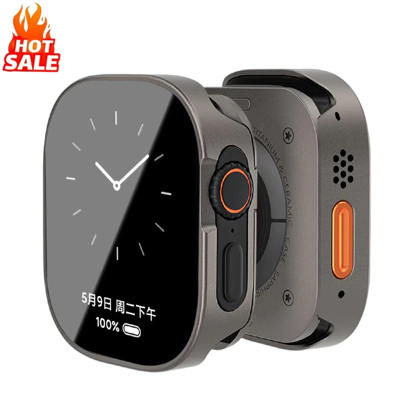 เคสโลหะอลูมิเนียมอัลลอยด์กันน้ํา + PC ฝาหลังสําหรับ Apple Watch Series 11/10 46 มม.42 มม.Ultra 3/2/1 49/45/44 มม.Series 9 8 7 6 5 SE2 SE3 2