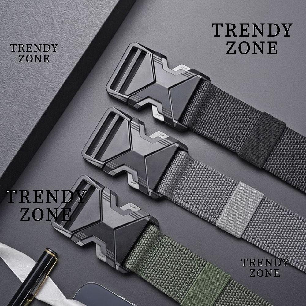 TRENDYZONE เข็มขัดผ้าใบผู้ชาย, เข็มขัดปลดเร็วระบายอากาศได้อเนกประสงค์, เข็มขัดกีฬากลางแจ้งแบบหนาทนทาน