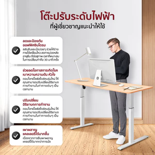 Fennix โต๊ะปรับระดับไฟฟ้า Ergonomic Desk | โต๊ะทำงานเพื่อสุขภาพ ปรับสูง-ต่ำได้ | รับประกัน 3 ปี