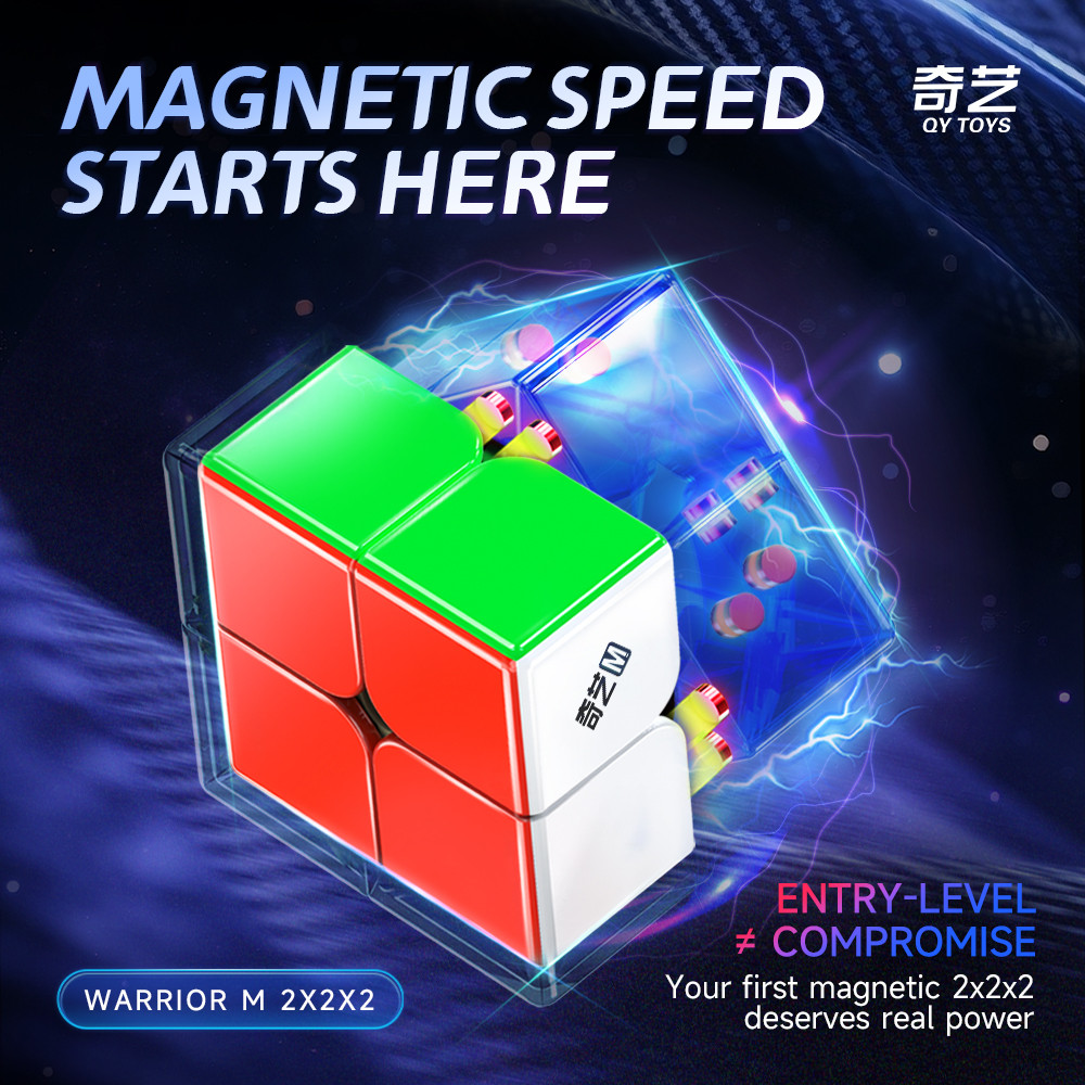 QIYI Warrior M 2X2 Magnetic Cube UV Professional Smooth 2X2X2 ปริศนาของเล่น