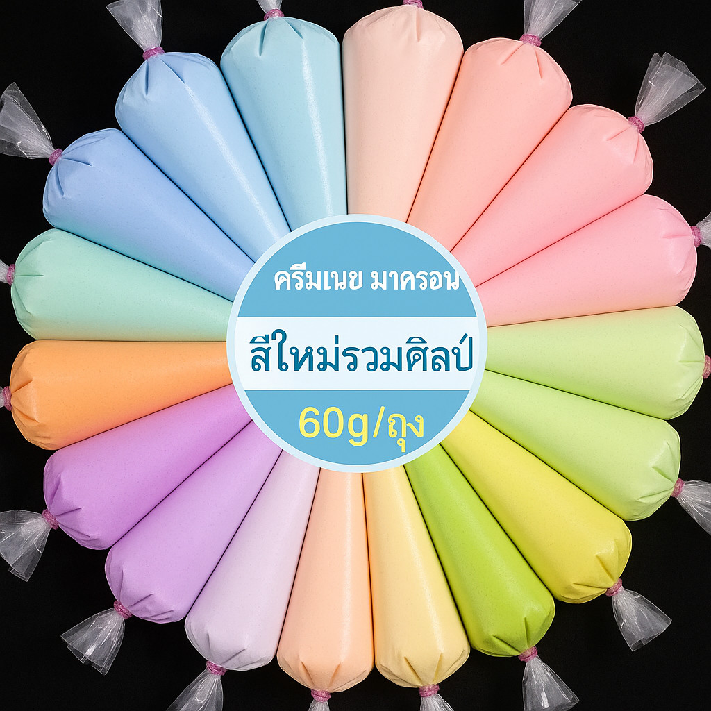 🇹🇭พร้อมส่ง🇹🇭 วิปครีม60g แถมฟรีหัวบีบ วีปครีมตกแต่ง กาวครีม