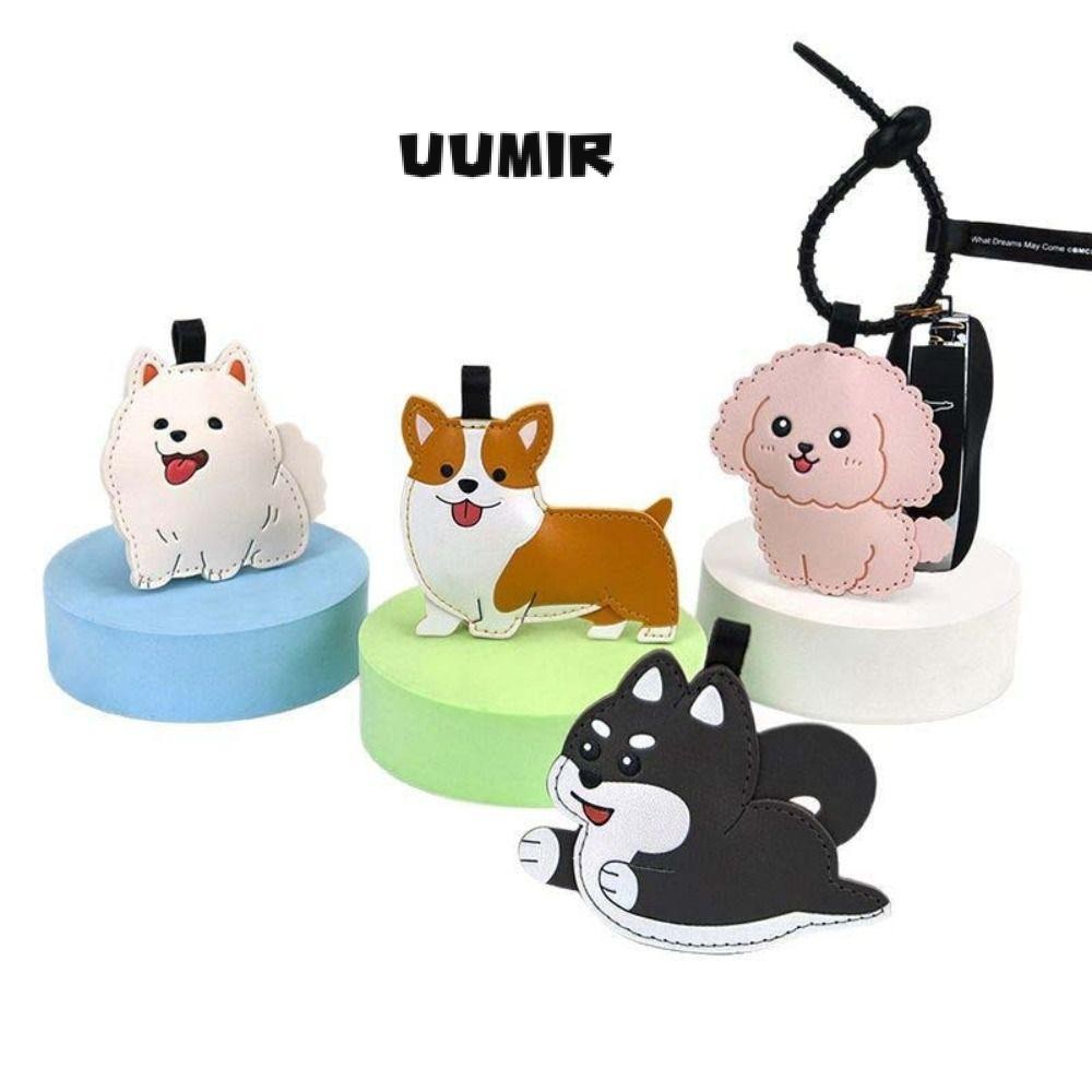 UUMIR พวงกุญแจลูกสุนัข, หนัง PU หยิกเรียกว่าจี้ลูกสุนัข Bibi, เสียงตลก Corgi จี้กระเป๋าน่ารักผู้ใหญ่เด็ก