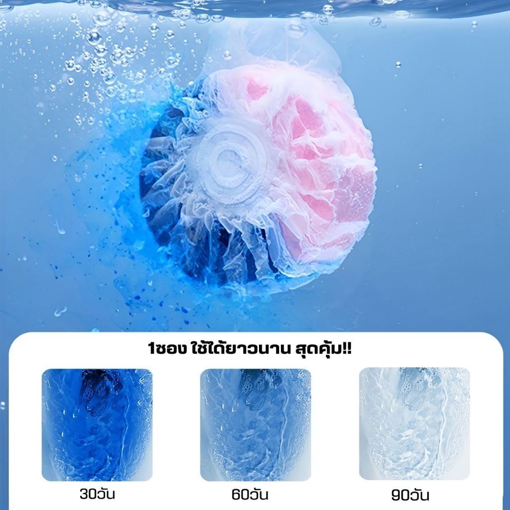 ก้อนดับกลิ่นชักโครก2IN1(สูตรอัพเกรดขจัดคราบx2เท่า) ก้อนฟ้าใส่ชักโครก ก้อนใส่ห้องน้ำ น้ำยาดับกลิ่นชักโครก ล้างห้องน้ำ - รูปที่ 4