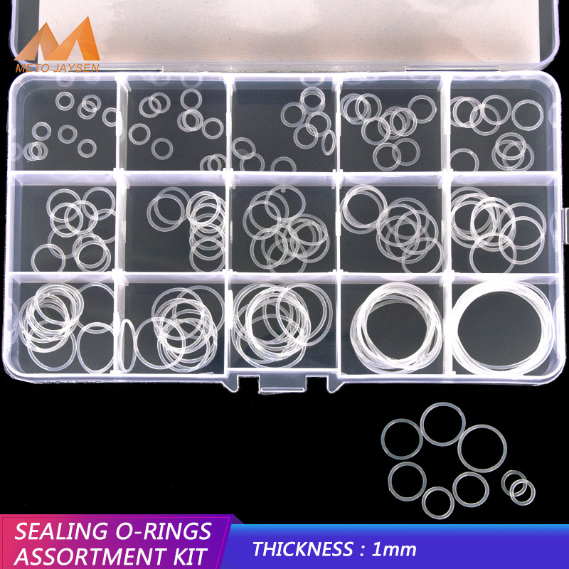 ขายส่ง 150 ชิ้น/กล่องสีขาว VMQ Silicon Sealing O แหวน OD6 มม.-30 มม.CS1/1.5/1.9/2.4 มม.ปะเก็น