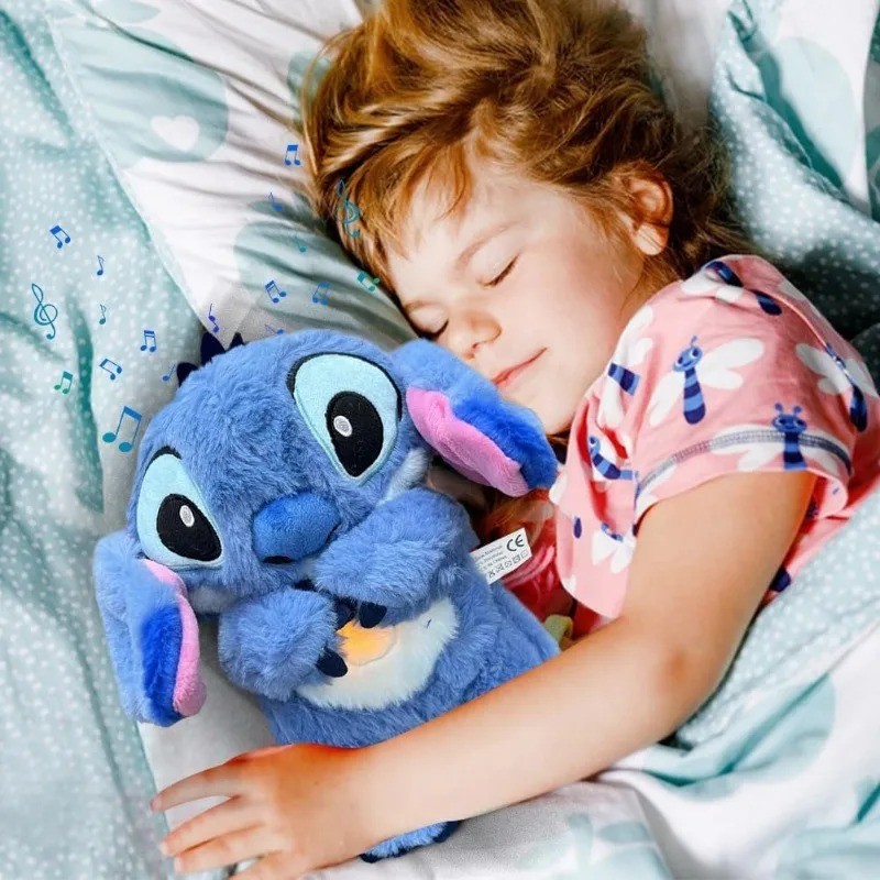Disney Stech ตุ๊กตาตุ๊กตาแสงเพลง Baby Sleeping Companion Sound Soothing Kawaii Breathing ของเล่น