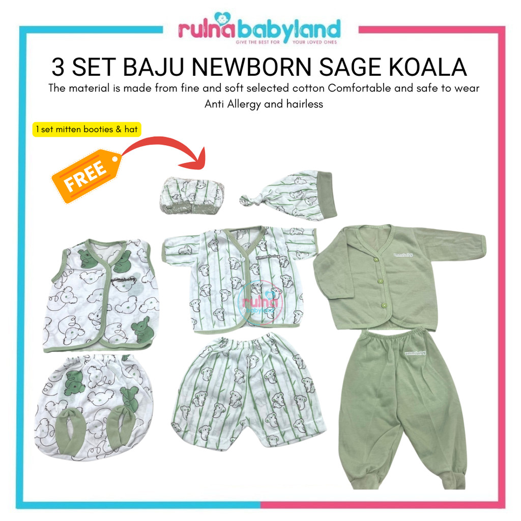 3 IN 1 BAJU BABY 0-3MONTH - SAGE