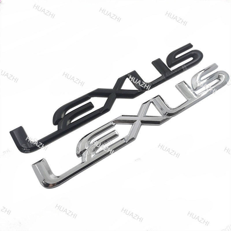 1 x ABS Black Chrome LEXUS Letter Logo Car Auto Decorative Emblem Badge Sticker Decal สําหรับ LEXUS