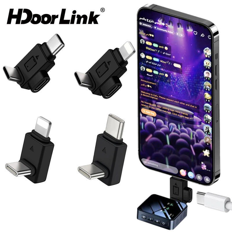 HdoorLink USB TYPE C ถึง IOS ไมโครโฟนอะแดปเตอร์ OTG 8 Pin สําหรับ IOS 15 16 14 13 12 11 Pro X XR XS Max Pad ไมโครโฟน TYPE-C Audio Connector – โปรปัง