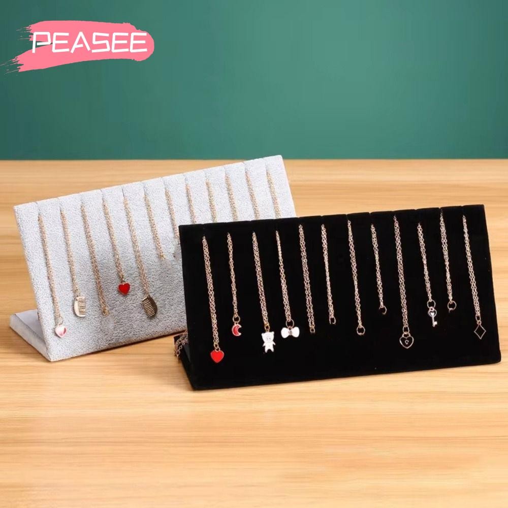 [PEASEE] ขาตั้งโชว์สร้อยคอ, ที่ใส่ต่างหูความจุขนาดใหญ่รูปตัว L, ที่เก็บต่างหูแบบมัลติฟังก์ชั่นแบบทนทานตุ๊กตา